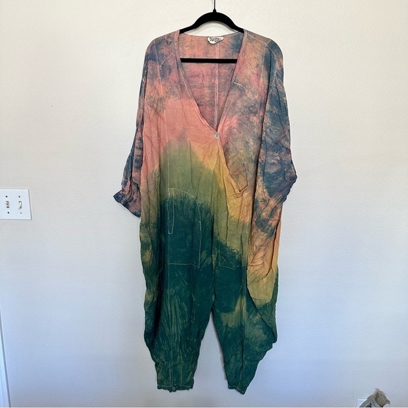 Amaru America tie dye custom bohemian jumpsuit one size long sleeve regular - Picture 1 of 4